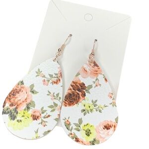Leather flower earrings